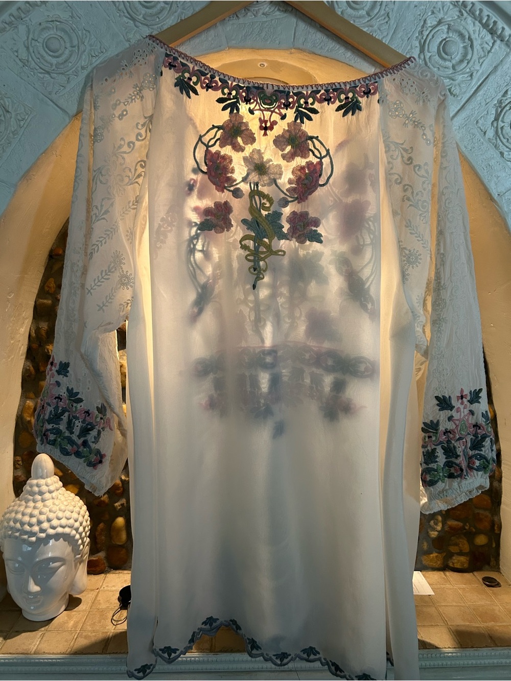 Johnny Was Embroidered Floral Blouse XL - Picture 4 of 6